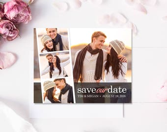 Save the Date Magnet (Printed), Save the Date photo magnet, Save the date photo strip, Custom Save the Date Magnet