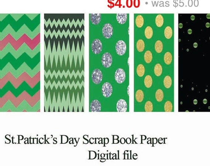 HUGE SALE EVENT St.Patricks paper, scrapbook paper, holiday scrap book, scrap book paper, st patricks day scrapbook, digital paper, digit...