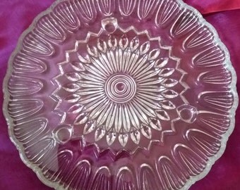 Vintage glass cake stand, retro