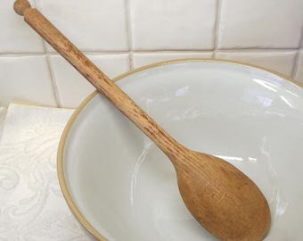 Vintage wooden spoon, large. Mixing cooking cookery cake making utensil kitchenalia cookware cutlery. Rustic cottage farmhouse cabin kitchen
