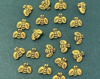 Busy Bees Buttons - Fun Micro Buttons - Tiny Bumble Bees - Insect Embellishments - Nature Garden - Jewellery - Scrapbooking - Card Making