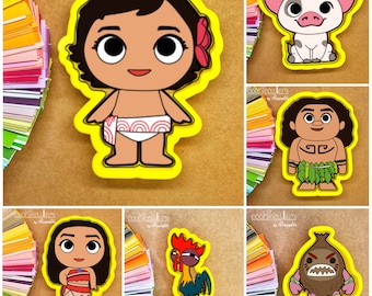 Moana Cookie Cutters - Maui - Hei Hei - Pua - Baby Moana - Kid - Coconut - Cookie Cutter - Periwinkles - Gift - Cute - Cookies - 3D Print