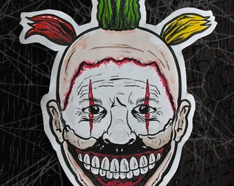 American Horror Story Twisty the Clown Inspired Large Paper Sticker
