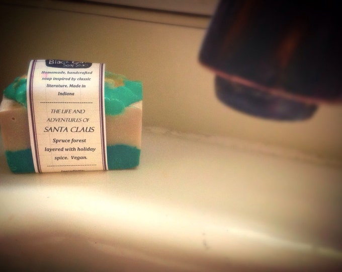 Clearance- The Life and Adventures of Santa Claus Book Soap- Christmas Soap, Handmade Soap, Natural Soap, Cold Process Soap, Hand