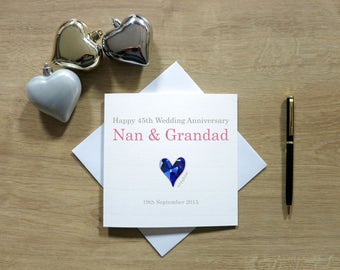 Personalised Sapphire (45th) Anniversary Card - Forty-fifth Anniversary - Cute Anniversary Card - Cards For Husband/Wife - Cards For Couple