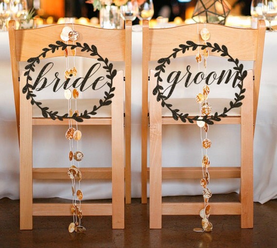 Wedding Chair Signs Bride and Groom Chair Signs Wedding Wedding Chair Signs Bride and Groom Chair Signs Wedding