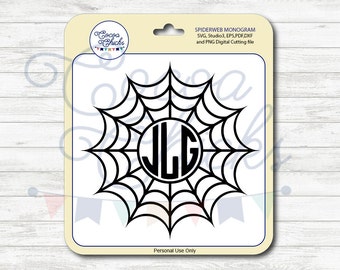 Halloween monogram / Spider web / SVG Cutting Files / svg, dxf, studio3, eps, pdf, png / Digital file / Cuttable file / Silhouette files