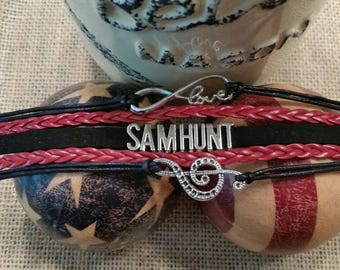 Unisex Music Infinity Personalized Bracelet Black / Maroon