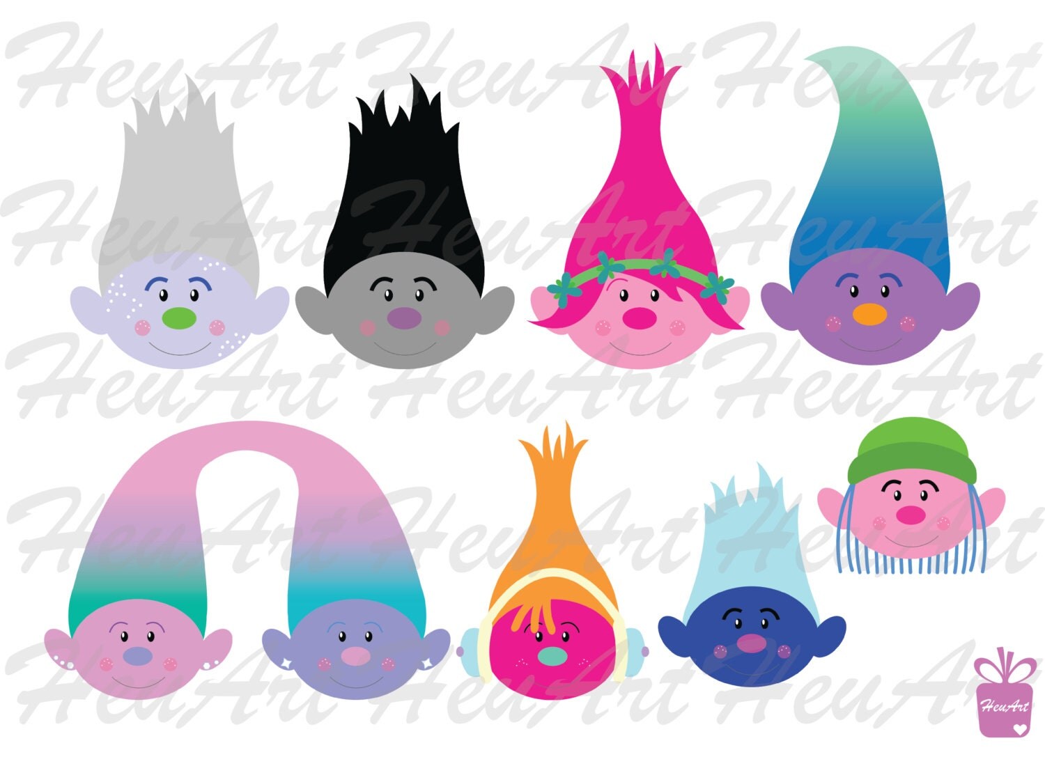 Trolls Head Clipart Trolls Head Trolls Digital Clipart