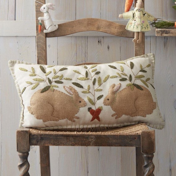 Bunny Cushion - Appliqued Cushion - Easter Bunny