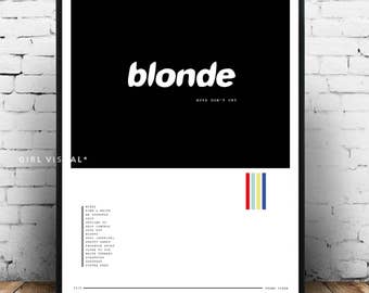 Frank ocean blonde poster, frank ocean album art blonde poster, frank ocean art, frank ocean blonde, frank ocean album print poster, minimal