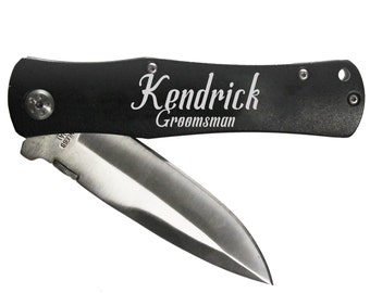 Engraved Knife - Groomsmen Gift - Groomsmen Knife - Personalized Pocket Knife - Folding Knife - Stiletto Knife - Knives for Groomsmen