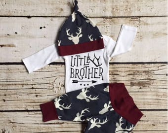 Baby Boy Coming Home Outfit, newborn boy coming home outfit, newborn boy, little brother, woodland