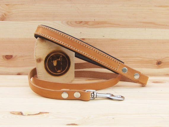 Leather Dog Leash - Classic 4 Foot Dog Leash in Pure Leather - Dog Lover Gift - Comfort Grip Leash - Handcrafted Dog Lead - YupCollars