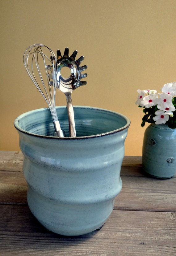 Ceramic utensil holder Kitchen container Big ceramic utensil