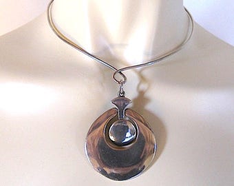 Vintage mid century modernist necklace 60's Twiggy space age