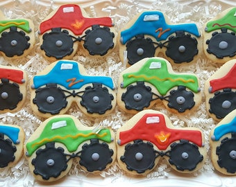 12 Monster Truck Cookies Party Favors
