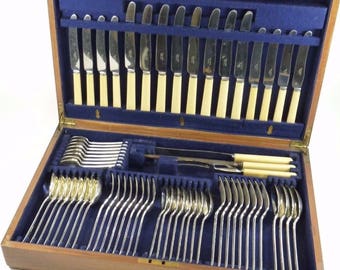 MAPPIN & WEBB Sterling Silver Cutlery - ATHENIAN - 63 Piece Canteen for 8