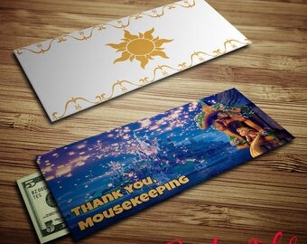 Mousekeeping Envelopes - Tangled - Printables - Tip Envelopes - Instant Download