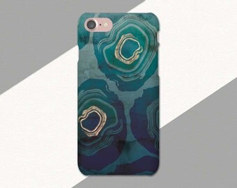 Green Blue iPhone Case, Abstract Geode Phone Case, iPhone 6 Case, iPhone 7 Case, Phone Case for iPhone 6S, SE Case, 6S Plus, 6 Plus, 7 Plus