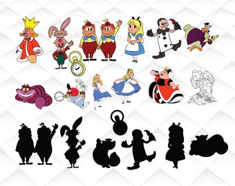 Alice in Wonderland svg,png,jpg,eps for Print/ Silhouette Cameo/Cricut and Many More