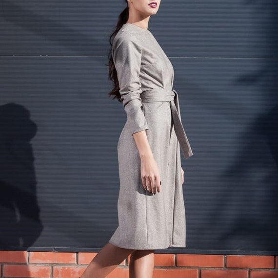 belted wool dress