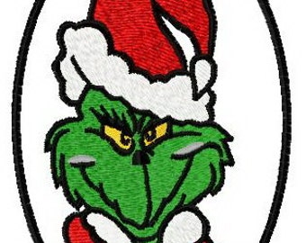 Grinch embroidery design | Etsy