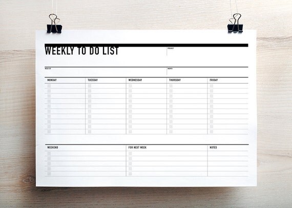 Printable Weekly To Do List Week Agenda Planner Printable To