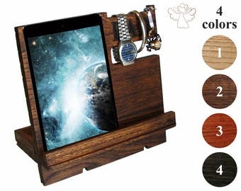 Docking station men wood Family charging station organizer wood iPad stand wood Phone stand wood Apple watch stand iPhone holder iwatch dock