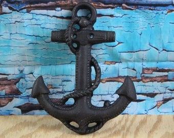 Cast Iron Anchor Wall Decor 6" W x 7.5" H (Black)
