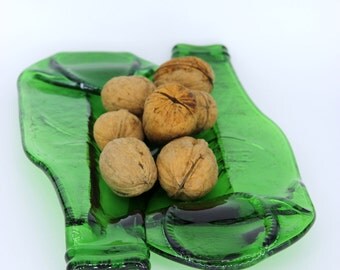 dish made of beer bottles recycled and merged