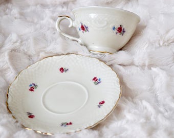 Vintage Schumann Bavaria Tea Cup and Saucer, Vintage German tea cup and saucer, Vintage Tea, Floral Tea cup and Saucer, Shabby Chic Tea