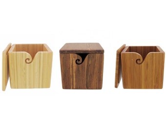 Bamboo Wood Yarn Box Style Yarn Bowl