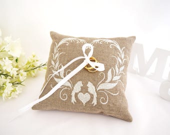 Wedding Pillow, Wedding Ring Pillow, Ring Bearer Pillow, Wedding Ring Pillow, Ring Bearer, Lace Ring Pillow, Rustic Wedding, Ring Cushion