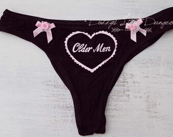 DDLG Sexy Pink OLDER MEN Cheeky Panty Panties Lingerie Bow Rose Baby Daddy's Little Girl Babygirl Roleplay bdsm abdl Master Submissive