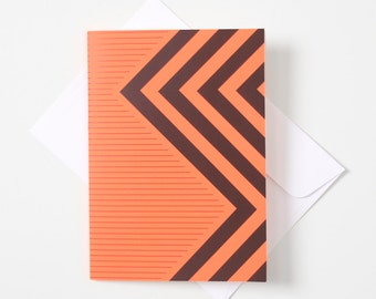 Greeting Card - Fluro / Chevron Stripe