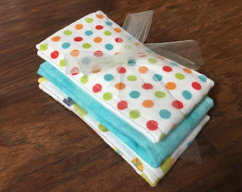 Cloth Diaper, Prefold Diaper w/ Microfiber, Reusable Diaper, Burp Cloth, Trifold Microfiber Soaker Booster, Baby Branch Boutique