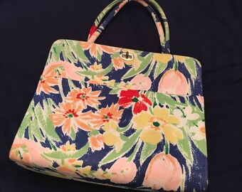 Margaret Smith Blue Floral Handbag