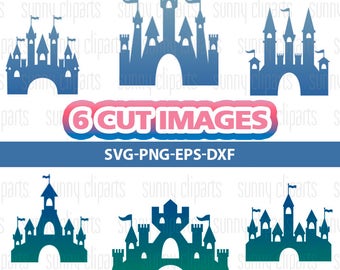 Disney Castle Svg, Castle Clipart, Cinderella Castle Svg, Castle Silhouette, Castle Decal Monogram, Silhouette Print, Svg Silhouette, Dxf