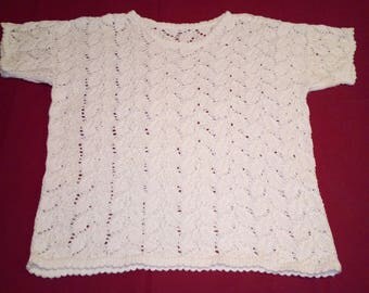 Top in Mercerized cotton knitted hands