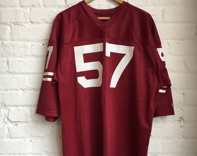 Vintage Champion Maroon & White Football Jersey / Size XL / 90s 1990s / Made in USA / Sportswear / NCAA / Varsity / Letterman