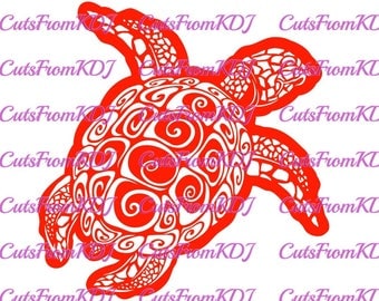 Tribal Sea Turtle SVG/DXF Silhouette Vector Woodworking Metalworking CNC Laser Vinyl Ocean Animal Wall Decor Home Engraving Etching
