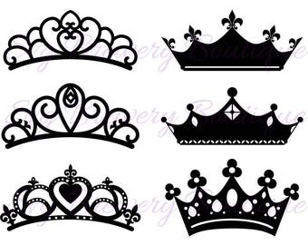Tiara, Crown, princess SVG (layered), PNG, DXF format cricut, silhouette studio, vinyl decal, t shirt design, scrapbooking, stencil template