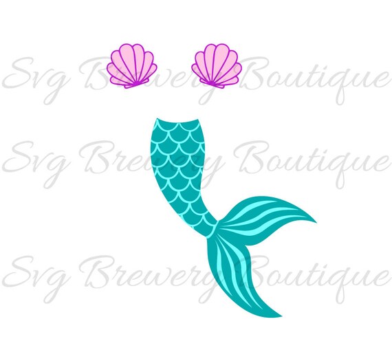 Download Mermaid tail clam shell SVG layered PNG DXF for cricut