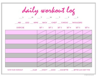 Weight Training Log / Fitness/ Printable / Instant Download