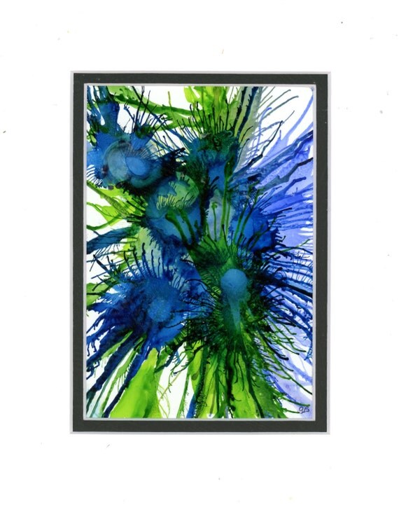 Abstract flower bouquet painting splash art done with
