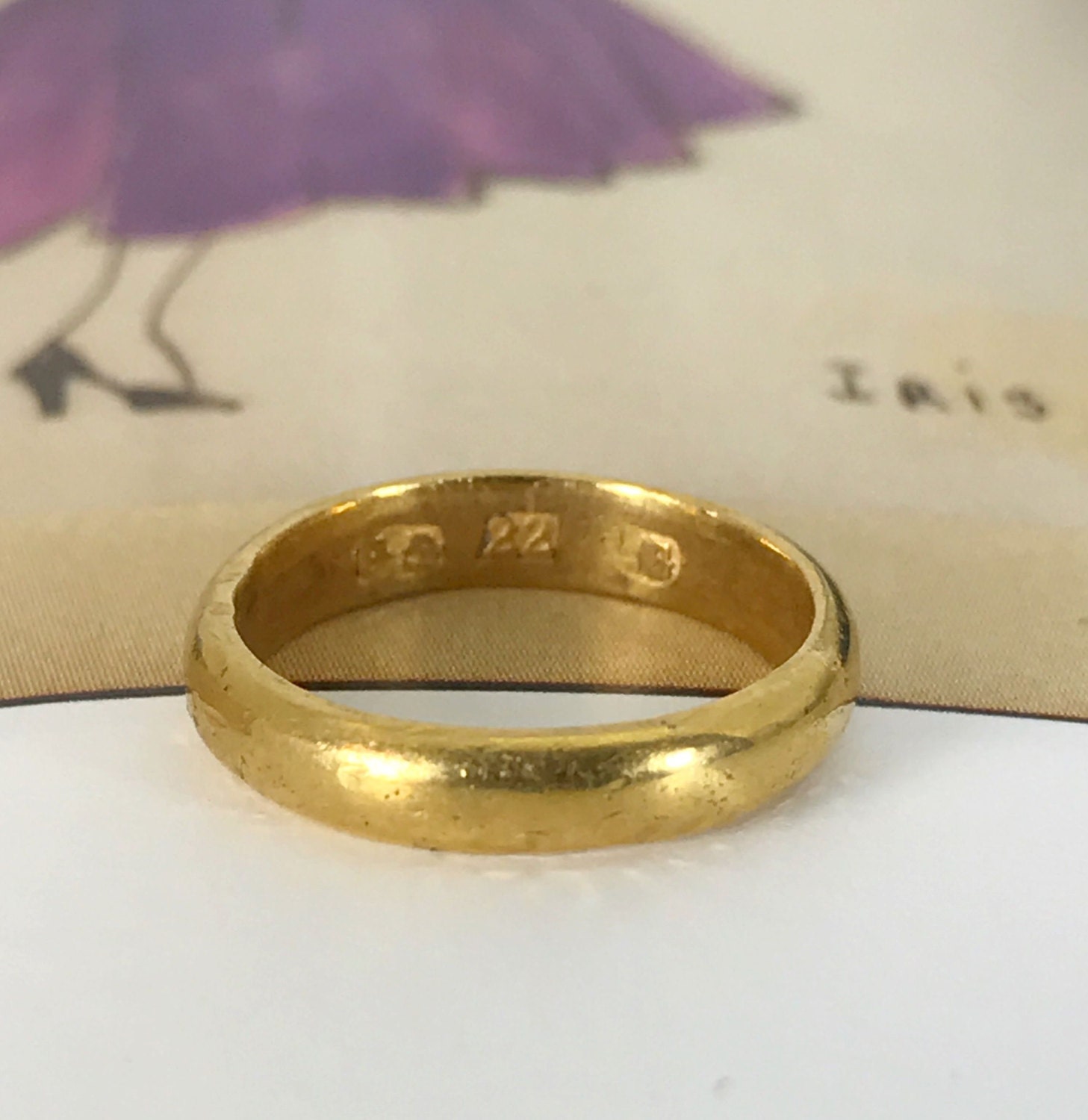 Antique 22k gold baby ring Victorian early 1900's pinky