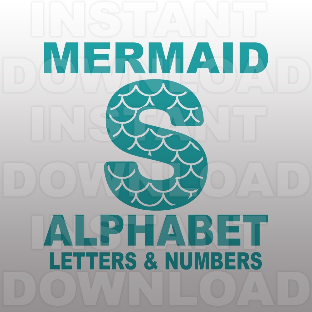 Mermaid Font SVG FileMermaid Alphabet SVG FileMermaid