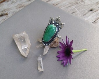 EC...Temple...Sterling silver Variscite ring