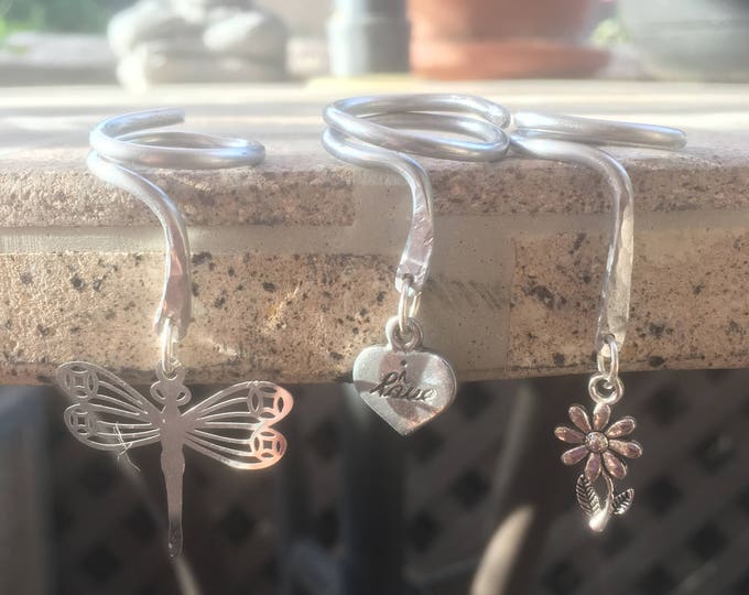 Silver Half-Finger Rings * Knuckle Rings * Dragonfly Ring * Heart Ring * Flower Ring * 3 Ring Set * Hammered Rings